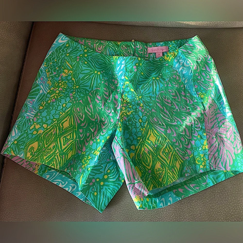 NWOT Vintage Lilly Pulitzer Dobby-Printed Deenie Shorts In Multi Sundance Print - Picture 15 of 17